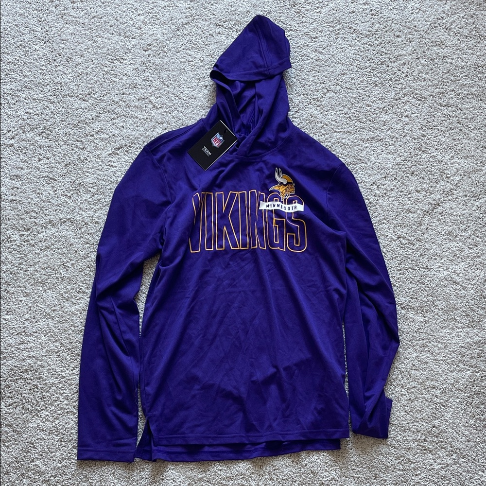 Nike Purple Dri-FIT NFL hoodie long sleeveTee Minnesota Vikings NEW